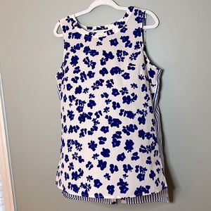 Cabi High Low Floral Striped Top sz Large